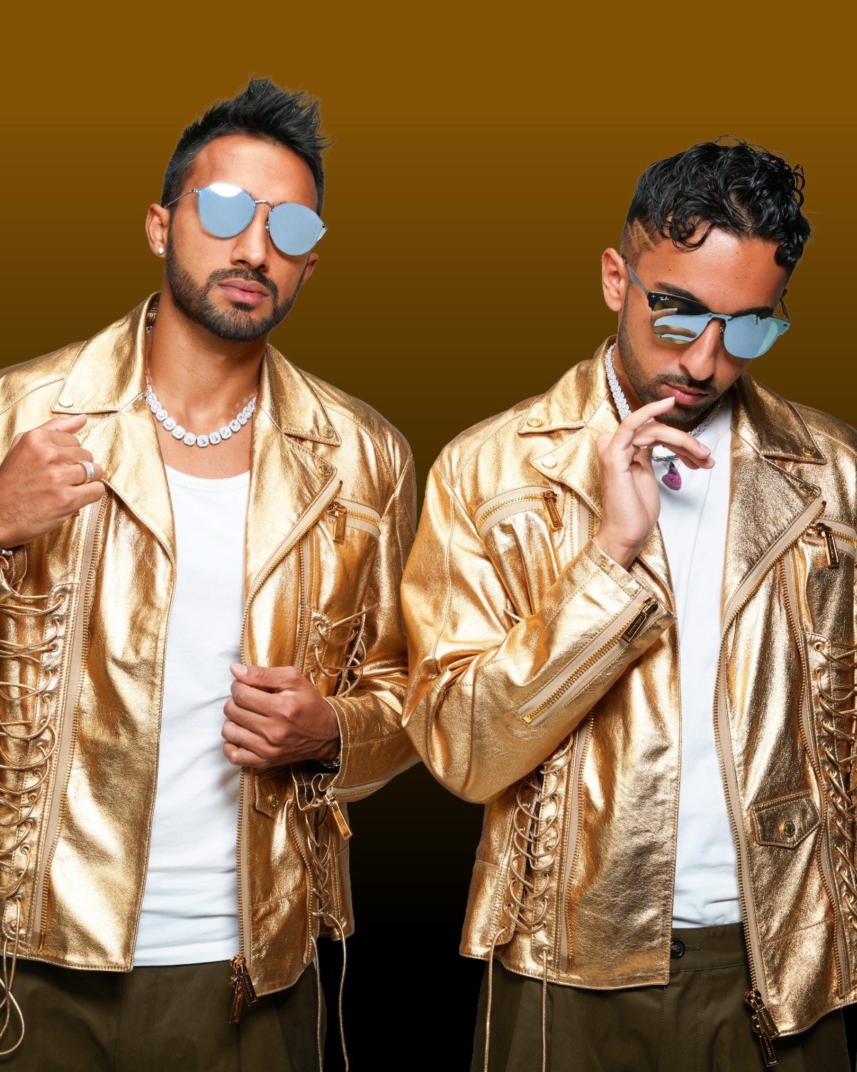 Twinjabi — brother duo in gold jackets